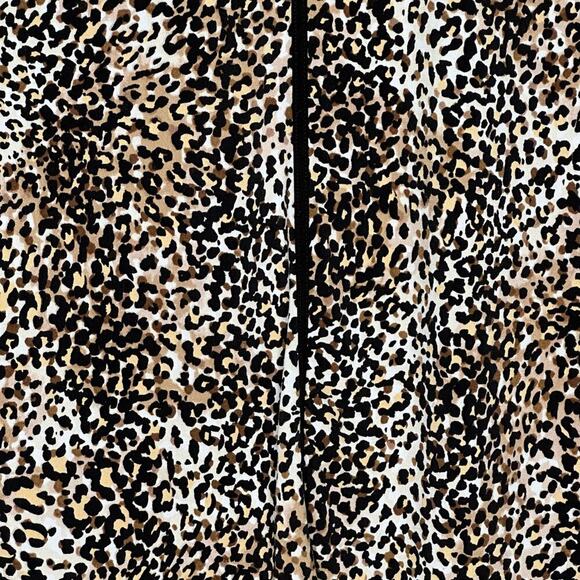 Calvin Klein Leopard Animal Print Split Sleeve knit Blouse Size Large - Picture 4 of 8